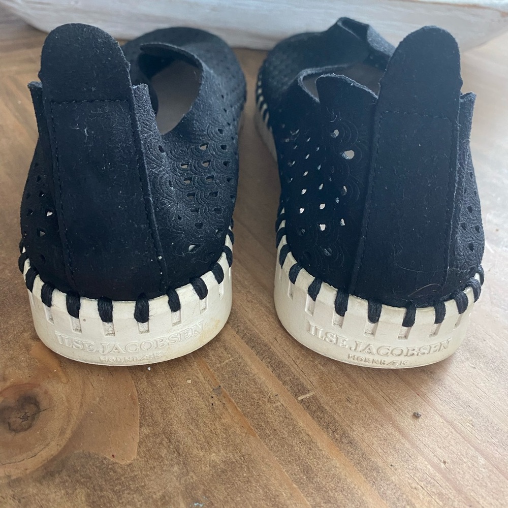 Black Perforated Slip-On Shoes. ILSE Jacobsen - Picture 5 of 7